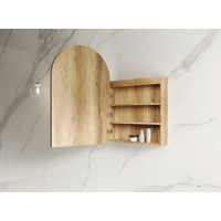 Archie Arch Led Mirror Natural Oak Shaving Cabinet